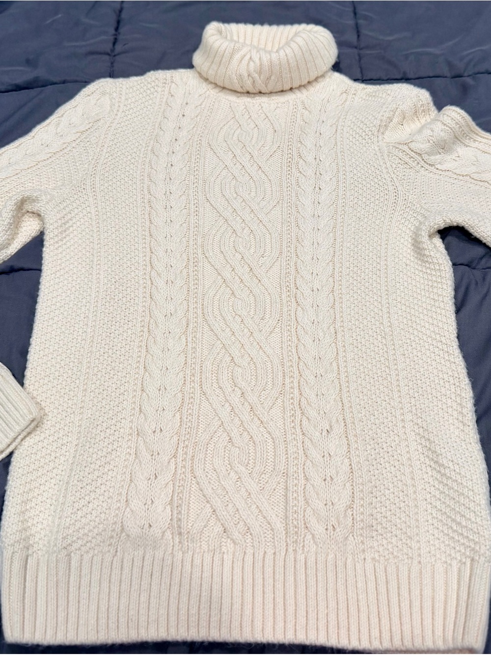 Reserved Cream Cable Turtleneck Sweater